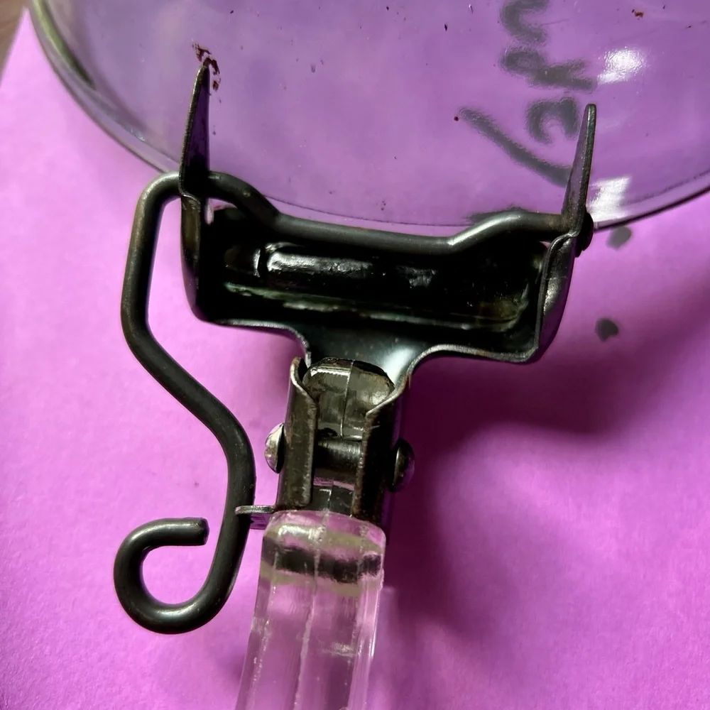 Vintage Glass Frying Pan with Metal Handle